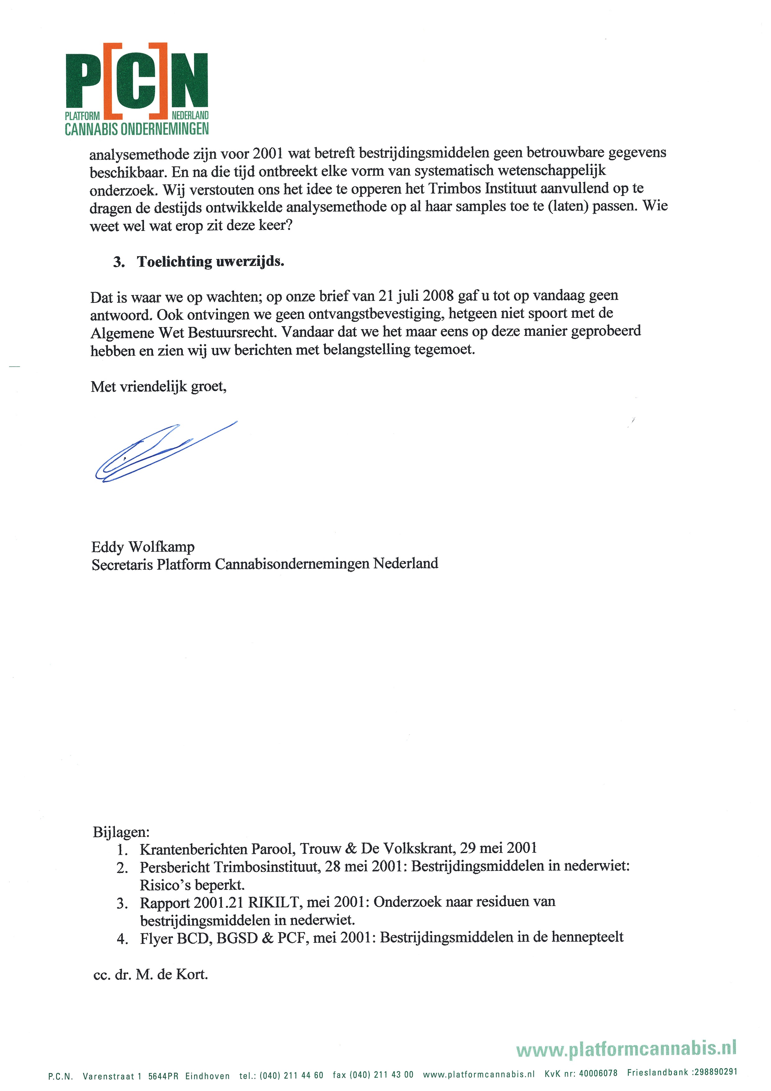 brief PCN aan Minister van Volksgezondheid 16 09 2009 pag. 2